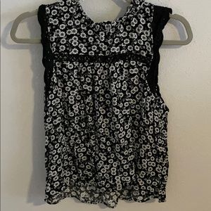 LOFT black and white flower print shirt